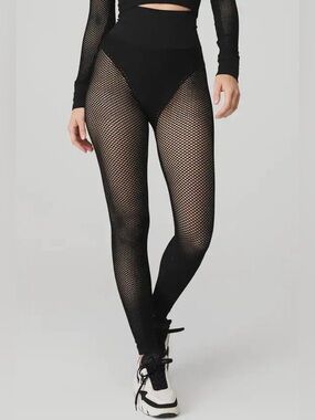 Alo Yoga Seamless High-Waist 7/8 Limitless Open Air Legging In Size Xs Sheer